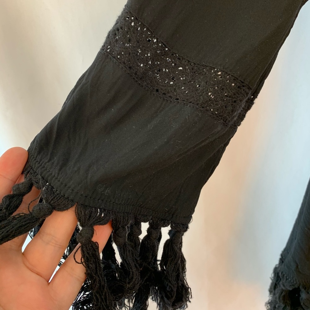 Haute Society Kimono Top Shirt Black Cover Up - Picture 4 of 5